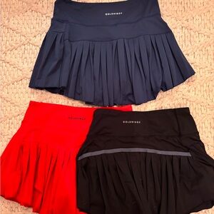 Goldhinge Women's Skirt Set - Navy, Red, and Black